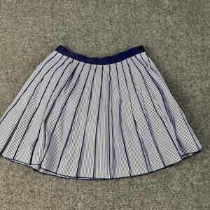 Vineyard Vines Skirt Womens 0 Blue White Stripe Pleated Lined Preppy Casual